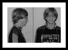 Bill Gates Mug Shot Horizontal Black And White - Framed Print