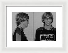 Bill Gates Mug Shot Horizontal Black And White - Framed Print
