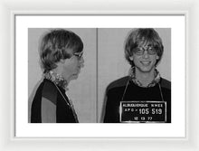 Bill Gates Mug Shot Horizontal Black And White - Framed Print