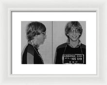 Bill Gates Mug Shot Horizontal Black And White - Framed Print
