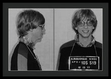 Bill Gates Mug Shot Horizontal Black And White - Framed Print
