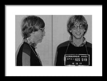 Bill Gates Mug Shot Horizontal Black And White - Framed Print