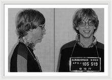 Bill Gates Mug Shot Horizontal Black And White - Framed Print