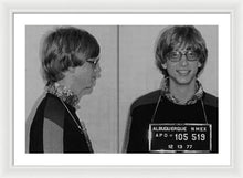 Bill Gates Mug Shot Horizontal Black And White - Framed Print