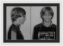 Bill Gates Mug Shot Horizontal Black And White - Framed Print