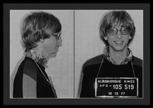 Bill Gates Mug Shot Horizontal Black And White - Framed Print