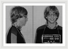 Bill Gates Mug Shot Horizontal Black And White - Framed Print