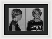 Bill Gates Mug Shot Horizontal Black And White - Framed Print