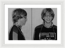 Bill Gates Mug Shot Horizontal Black And White - Framed Print