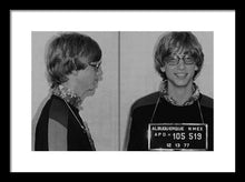 Bill Gates Mug Shot Horizontal Black And White - Framed Print