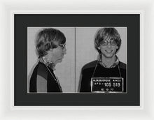 Bill Gates Mug Shot Horizontal Black And White - Framed Print
