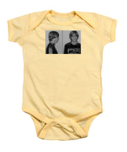 Bill Gates Mug Shot Horizontal Black And White - Baby Onesie