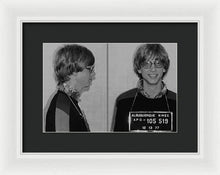 Bill Gates Mug Shot Horizontal Black And White - Framed Print
