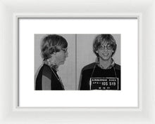 Bill Gates Mug Shot Horizontal Black And White - Framed Print
