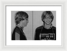 Bill Gates Mug Shot Horizontal Black And White - Framed Print