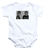 Bill Gates Mug Shot Horizontal Black And White - Baby Onesie