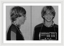 Bill Gates Mug Shot Horizontal Black And White - Framed Print
