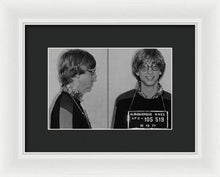 Bill Gates Mug Shot Horizontal Black And White - Framed Print