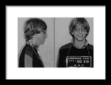 Bill Gates Mug Shot Horizontal Black And White - Framed Print