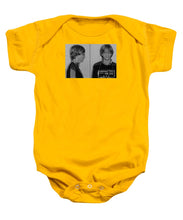 Bill Gates Mug Shot Horizontal Black And White - Baby Onesie