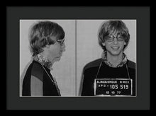 Bill Gates Mug Shot Horizontal Black And White - Framed Print