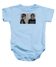 Bill Gates Mug Shot Horizontal Black And White - Baby Onesie
