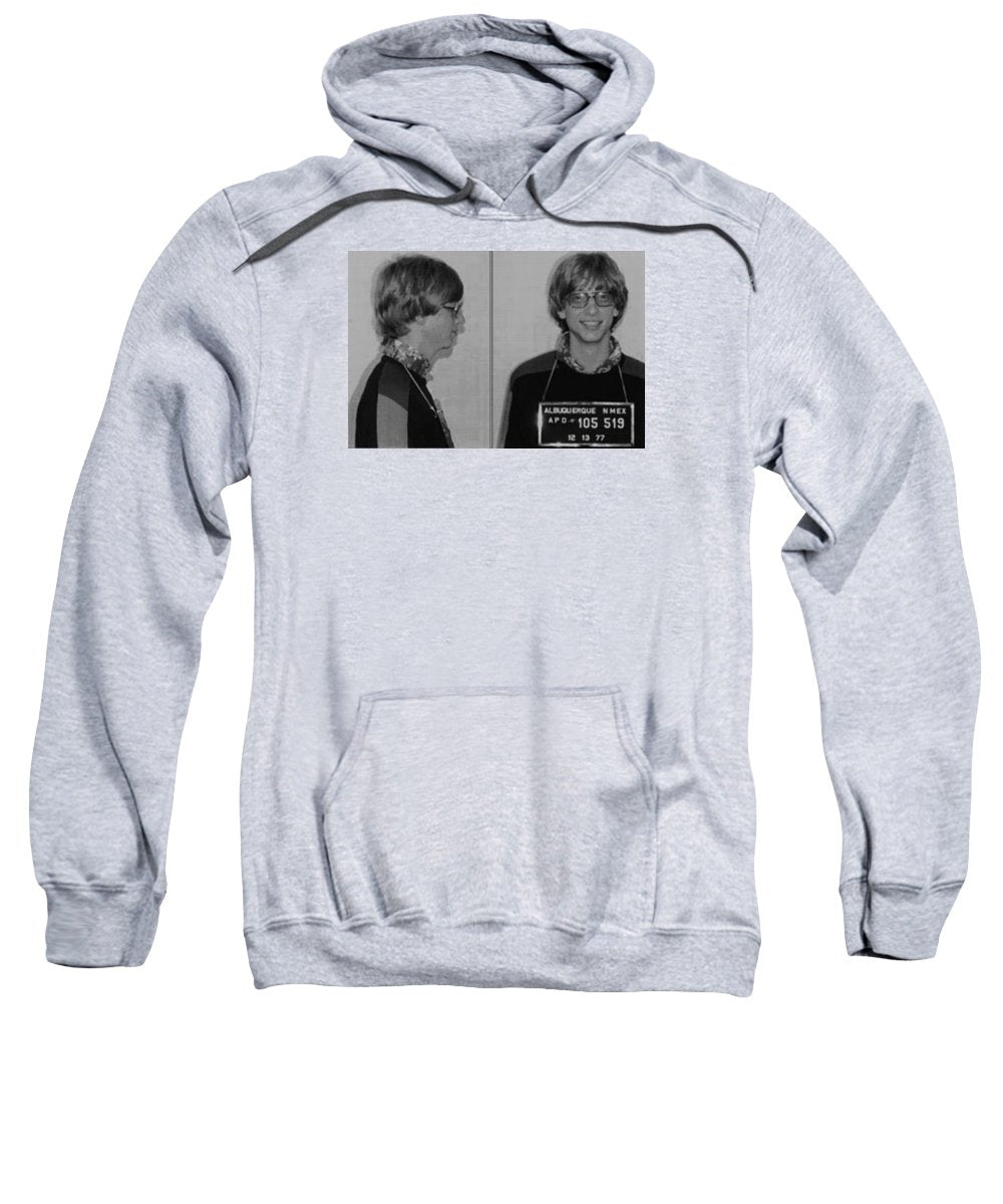 Bill Gates Mug Shot Horizontal Black And White - Sweatshirt