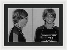 Bill Gates Mug Shot Horizontal Black And White - Framed Print