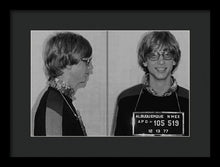 Bill Gates Mug Shot Horizontal Black And White - Framed Print