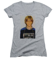 Bill Gates Mug Shot Vertical Color - Women's V-Neck (Athletic Fit)