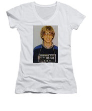 Bill Gates Mug Shot Vertical Color - Women's V-Neck (Athletic Fit)