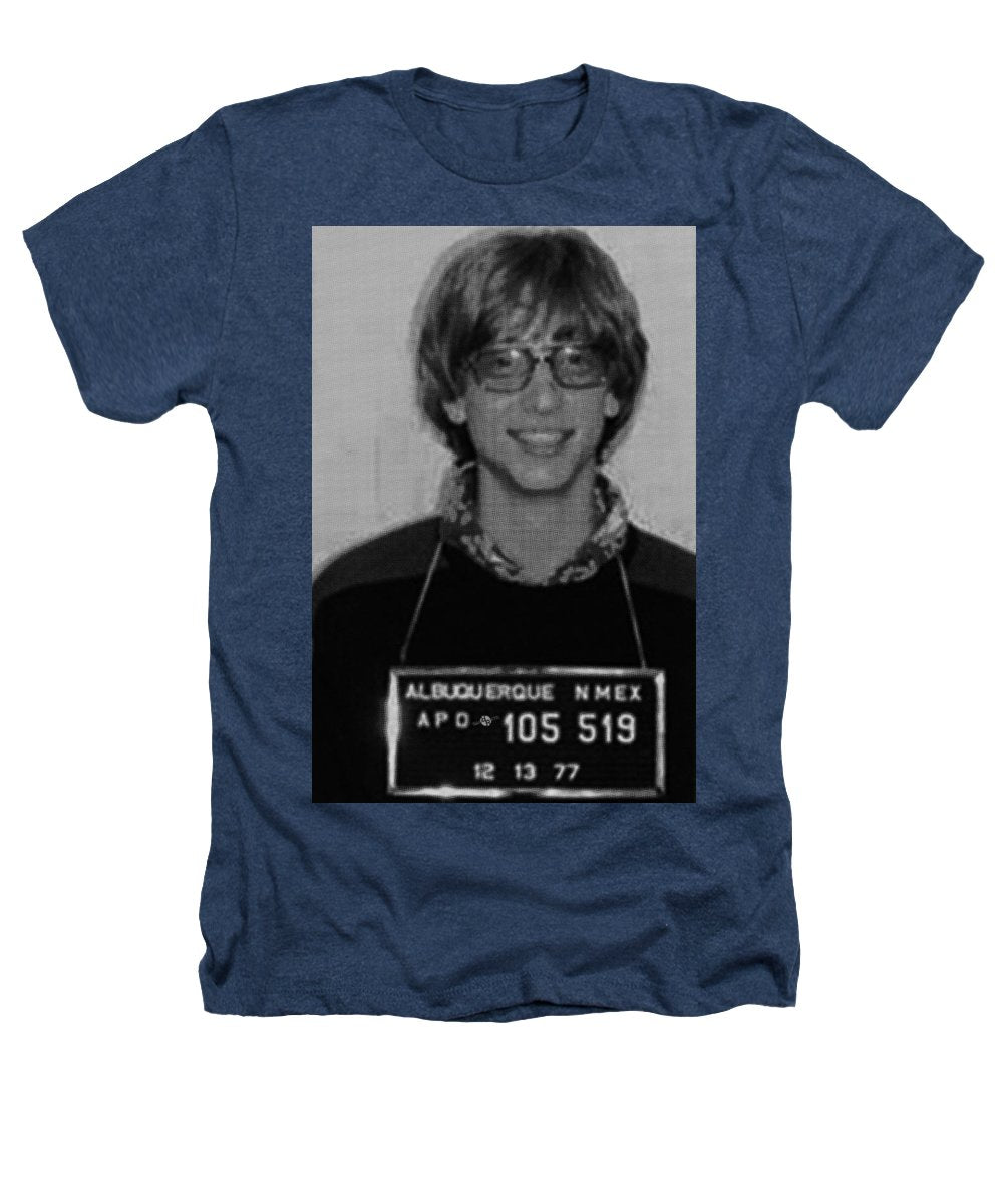 Bill Gates Mug Shot Vertical Black And White - Heathers T-Shirt