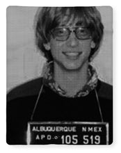 Bill Gates Mug Shot Vertical Black And White - Blanket