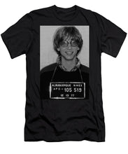 Bill Gates Mug Shot Vertical Black And White - Men's T-Shirt (Athletic Fit)