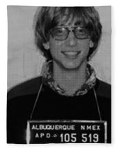 Bill Gates Mug Shot Vertical Black And White - Blanket