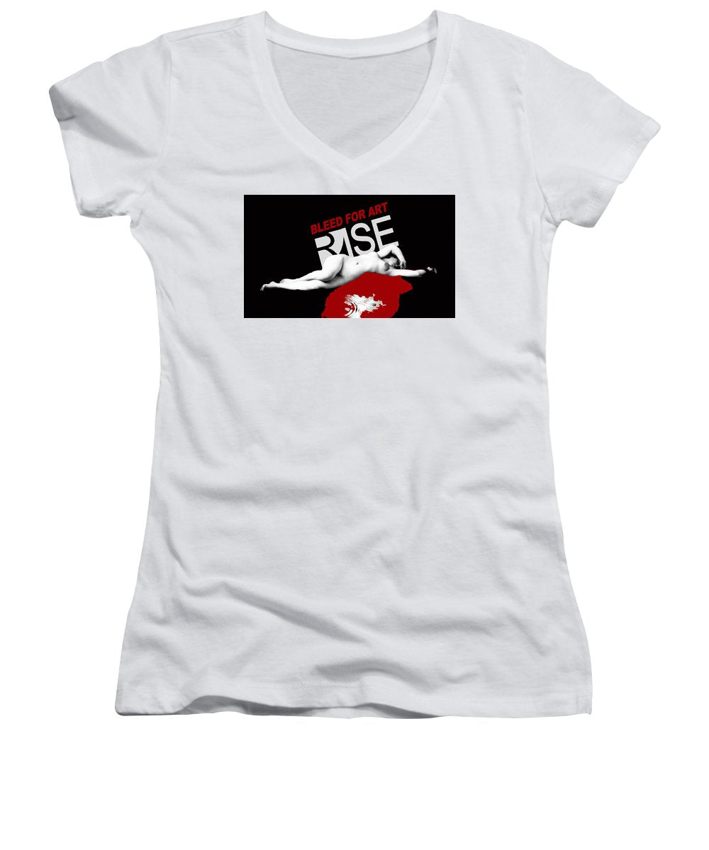 Rise Bleed For Art - Women's V-Neck (Athletic Fit)
