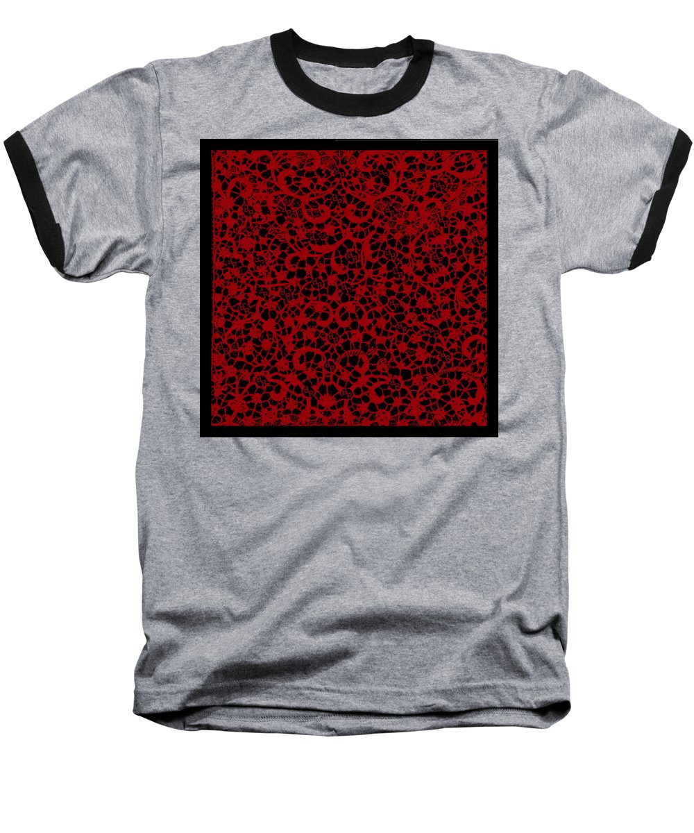 Blood Lace - Baseball T-Shirt Baseball T-Shirt Pixels Heather / Black Small 