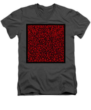 Blood Lace - Men's V-Neck T-Shirt Men's V-Neck T-Shirt Pixels Charcoal Small 