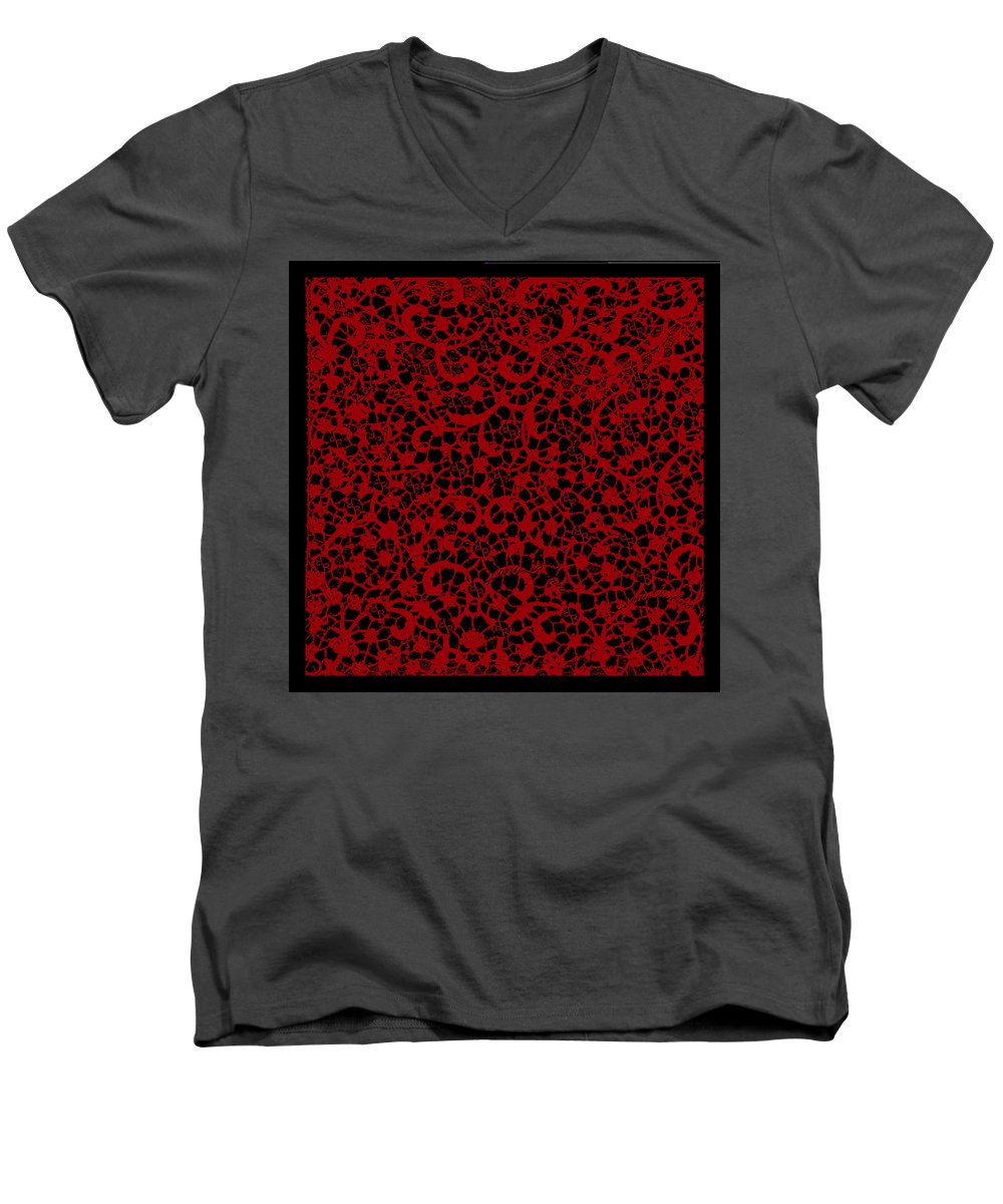 Blood Lace - Men's V-Neck T-Shirt Men's V-Neck T-Shirt Pixels Charcoal Small 