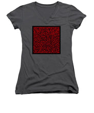 Blood Lace - Women's V-Neck (Athletic Fit) Women's V-Neck (Athletic Fit) Pixels Charcoal Small 