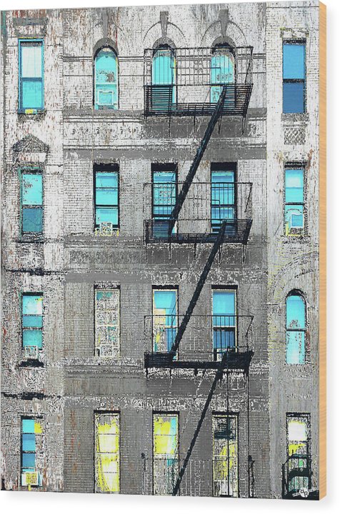 Blue Neighbors - Wood Print