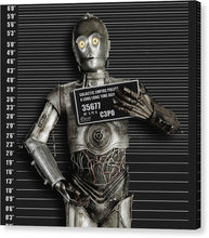 C-3po Mug Shot - Canvas Print Canvas Print Pixels 8.000" x 8.000" Mirrored Glossy