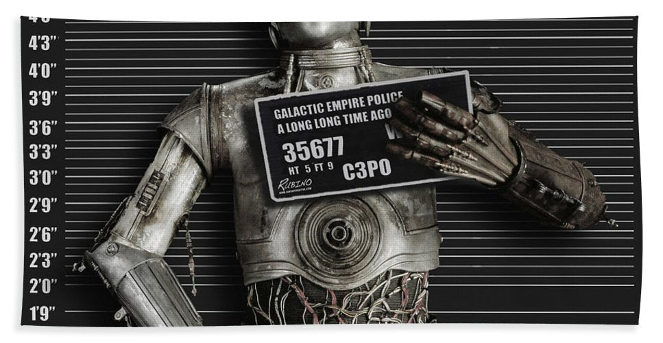 C-3po Mug Shot - Beach Towel Beach Towel Pixels Beach Towel (32