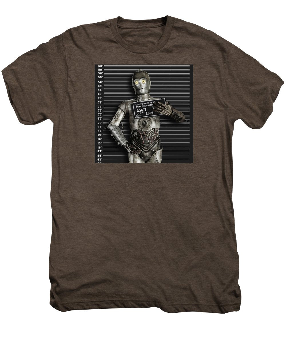 C-3po Mug Shot - Men's Premium T-Shirt Men's Premium T-Shirt Pixels Mocha Heather Small 