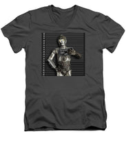 C-3po Mug Shot - Men's V-Neck T-Shirt Men's V-Neck T-Shirt Pixels Charcoal Small 