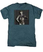 C-3po Mug Shot - Men's Premium T-Shirt Men's Premium T-Shirt Pixels Steel Blue Heather Small 