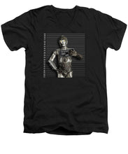 C-3po Mug Shot - Men's V-Neck T-Shirt Men's V-Neck T-Shirt Pixels Black Small 