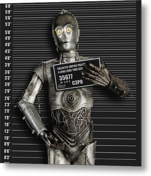 C-3po Mug Shot - Metal Print Metal Print Pixels 8.000