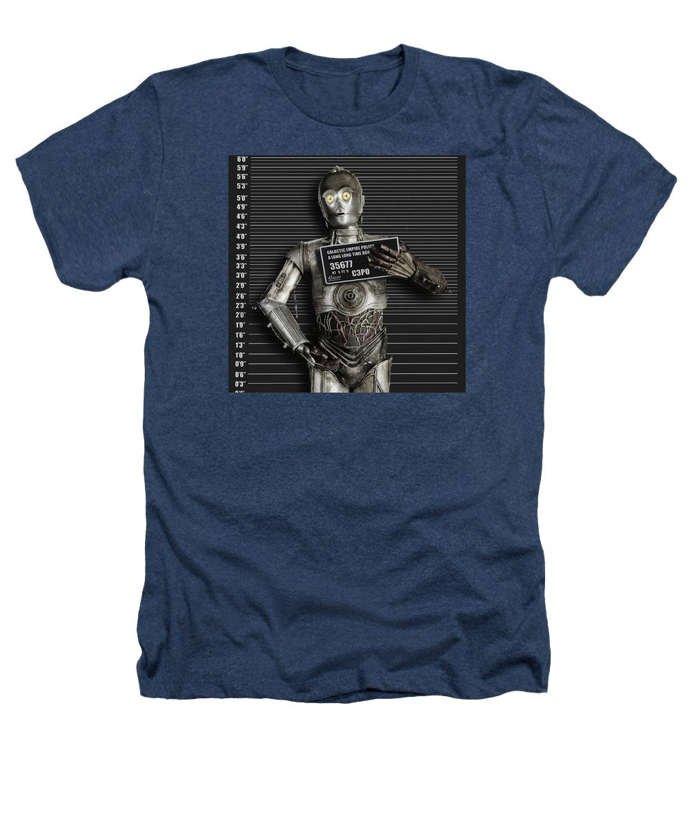 C-3po Mug Shot - Heathers T-Shirt Heathers T-Shirt Pixels Navy Small 