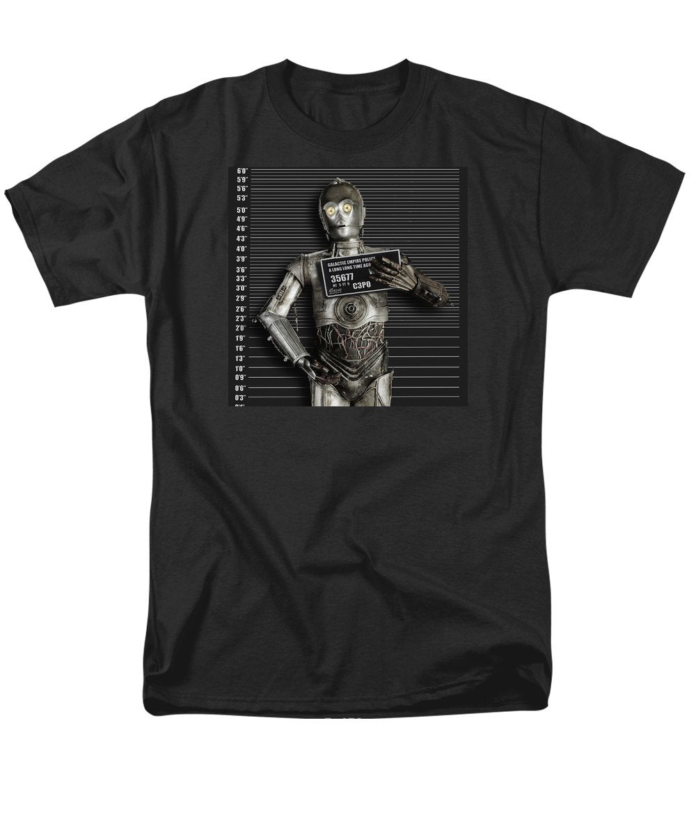 C-3po Mug Shot - Men's T-Shirt  (Regular Fit) Men's T-Shirt (Regular Fit) Pixels Black Small 